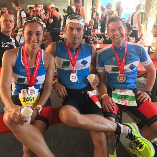 erfolgreiche, Ettlinger Tri-Athleten (Christina Simon, Christian Gayer und Sascha Hagel (v. links)